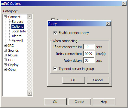 mIRC Options Dialogue